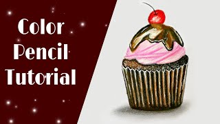 How To Draw A Cupcake | Color Pencil Tutorial