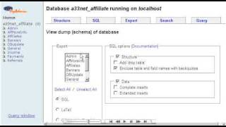 Managing a MySQL database in PHPMyAdmin