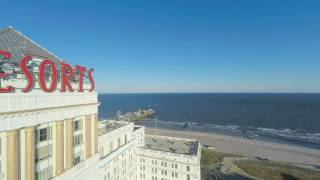 Resorts Casino Hotel Atlantic City - Aerial Video of Beach & Boardwalk