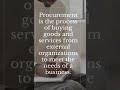 what is procurement