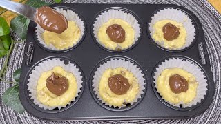 バナナマフィンにヌテラをイン！おいしい！バナナマフィンの作り方・レシピ｜Banana muffin