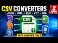 Convert CSV, JSON, XML, Excel and VCF Files on Windows — Free Offline Converter Tools