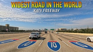 Katy Freeway: A Drive Through the World's Widest Highway - East to West - Houston Texas