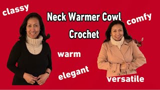 How to Crochet  Neck  Warmer Cowl tutorial step by step|Myleen