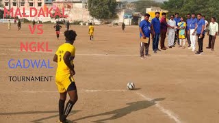 MALDAKAL VS NAGARKURNOOL FOOTBALL TOURNAMENT IN JOGULAMBA GADWAL/MALDAKAL WON THE MATCH/FOOTBALL