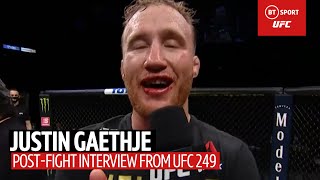 Justin Gaethje sends a message to Khabib after beating Tony Ferguson at UFC 249