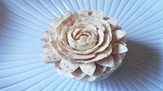 Beautiful Taro Root Flower Carving Design - Art Of Vegetable