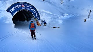 索尔登滑雪场 Sölden Ski Resort Rettenbach to Tiefenbach Glacier/Gletscher  Ski Tunnel 滑雪Vlog