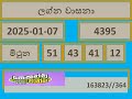 lagna wasana 4395 2025.01.07 today lottery result අද ලග්න වාසනා