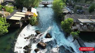 Visit Bosnia and Herzegovina, Blagaj water source of Buna river, drone video 4K