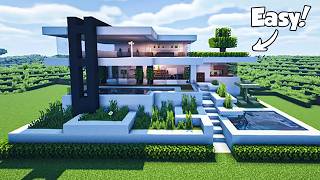 Minecraft: How to Build a Modern House Tutorial (Easy) #43 - Interior in Description!