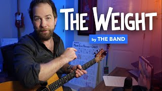 Guitar lesson for THE WEIGHT by The Band (w/ intro + walkdown tabs)