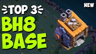 NEW Top 3 BH8 BASE link 2025!! BEST Builder Hall 8 Base Anti 2 Star \u0026 3 Star | COC BH 8