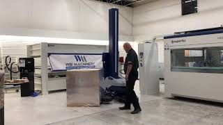 Robot S6 portable semi-automatic stretch wrapper safety bumper demo - Robopac USA