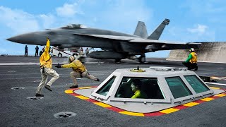 Life Inside the Smallest Room on the Dangerous Flight Deck of an Aircraft carrier