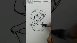 Simple Drawing Shorts || Dora Cartoon Drawing || How to draw Dora #dora #cartoon #drawing #shorts