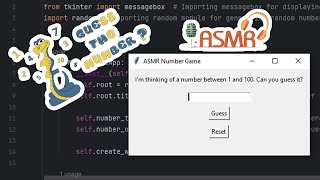 ASMR Number Game | Relaxing Coding Tutorial | Python GUI-based using tkinter #asmr #asmrsounds #py