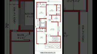 35 x 70 House 🏠 plan design | 2450 SFT