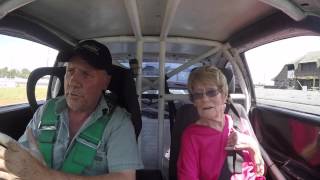 Two elderly ladies take a fast drive with MalJan