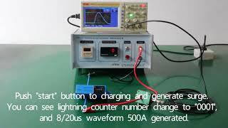 lightning counter FLRC S R tested by portable surge generator FPT15 1