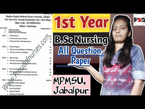 Question Paper Of B.Sc Nursing 1st Year||B.Sc Nursing 1st Year Question ...