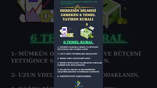 Herkesin Bilmesi Gereken 6 Temel Yatırım Kuralı ! #borsa #bist #hisse #yatırım