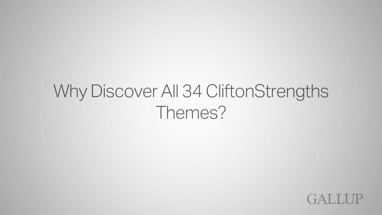 Why Discover All 34 Cliftonstrengths Themes Youtube