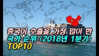 중국이 수출을 가장 많이 한 국가 순위 (2018년 1분기) TOP10