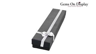 Black Paper Silver Bow-Tie Jewelry Watch or Bracelet Gift Boxes SKU# BP42-BK