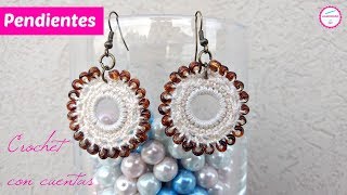 PENDIENTES CROCHET CON CUENTAS