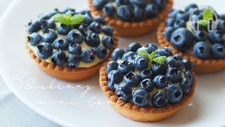 How to make a mini tart of fresh blueberries and custard cream