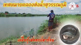 เทสหมายคลองส่งน้ำสุวรรณภูมิกับเหยื่อกุ้งสดตกปลาช่อน🐟🐟#ตกปลาหน้าดินหมายธรรมชาติ