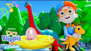 Blippi's Roblox Dinosaur Song! Colorful Dinosaur Gaming Songs for Kids