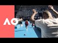 Ball girl flips out with Frances Tiafoe | Australian Open 2019