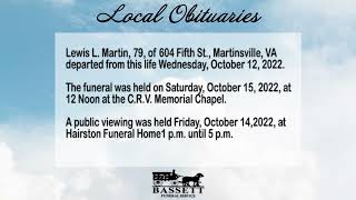 Obits for October 18, 2022