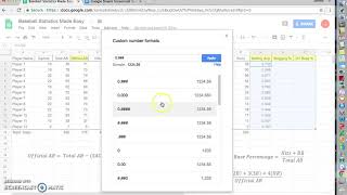 Baseball Statistics Google Sheets