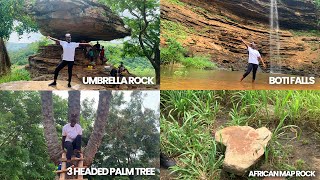 Exploring Boti Falls, Umbrella Rock and The Three-Headed Palm Tree in Eastern Region Ghana