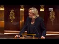 Discours de Marine Le Pen sur la motion de censure contre le gouvernement.