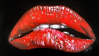 Learn to paint realistic Lips for Beginners Rocky Horror Picture show | TheArtSherpa