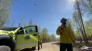 Mat-Su Helitack Responds to Escaped Cardboard Fire in Willow, Alaska on May 17th at Noon