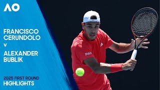 Francisco Cerundolo v Alexander Bublik Highlights | Australian Open 2025 First Round