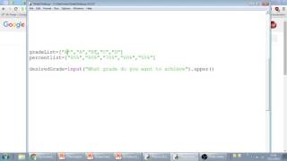 Python Tutorial 12 Two Lists to match a grade to a percentage