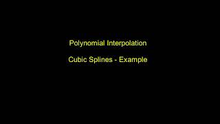 Interpolation - Cubic Splines - example