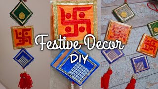 Festive Wall Decoration ideas/ Diy Traditional Decoration for Navratri & Diwali / Easy Diwali Decor