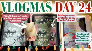 KINDLE AND KOBO CHAT, COLORSOFT UPDATE, NESPRESSO, CHRISTMAS EVE VLOG 🎄🎁 #vlogmas #booktube #kindle