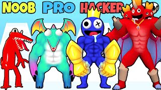 NOOB vs PRO vs HACKER vs GOD in Merge Rainbow 3D Run