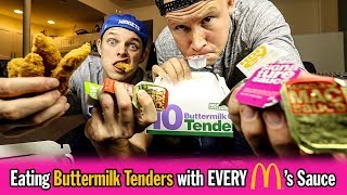 McDonald's Buttermilk Crispy Chicken Tenders with Every McDonald's Sauce | Mukbang Monday