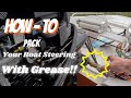 how to pack an outboard steering cable with grease!