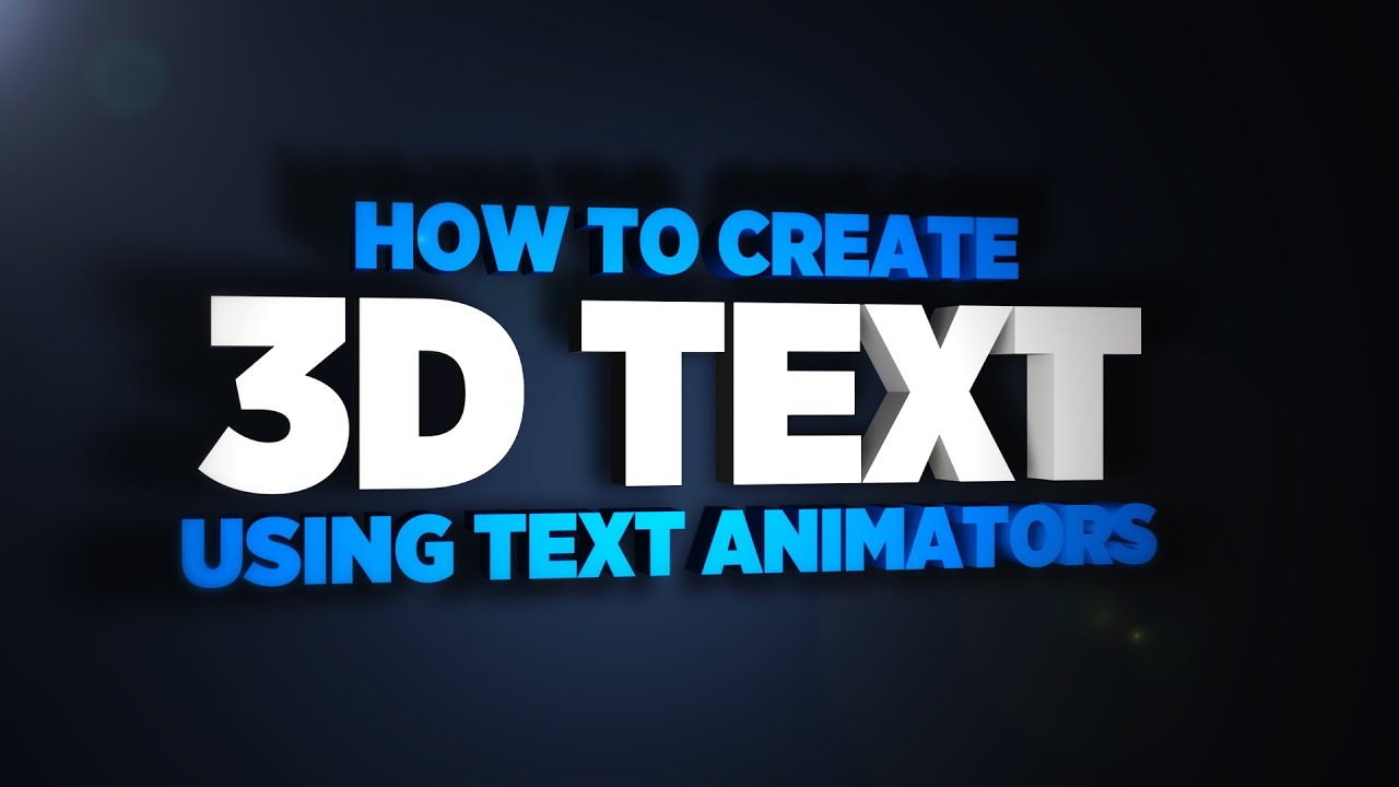 COOL 3D Text Using Text Animators In After Effects | Adobe Tutorial ...