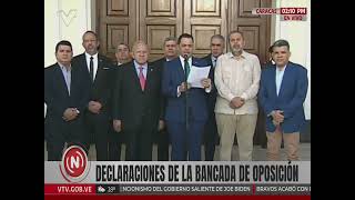 Bancada opositora en Asamblea Nacional rechaza gobiernos interinos y critica al gobierno de Maduro